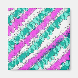 ピンクとティール（緑がかった色）（ばちゃばちゃ）跳ねる 動揺して マグネット