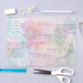 ピンクとティール（緑がかった色）エフェメラ 薄葉紙 (クラフト)