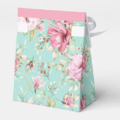 ピンクとティール（緑がかった色）カントリーガーデンフローラ フェイバーボックス (裏面サイド)