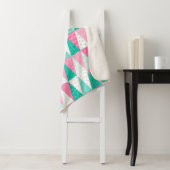 ピンクとティール(緑がかった色)クリスマスツリー シェルパブランケット (インサイチュ)