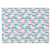 ピンクとティール（緑がかった色）クリスマスツリー テーブルクロス (正面(横))