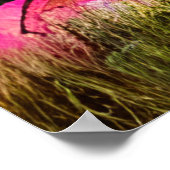 ピンクとティール(緑がかった色)グラフィティアート |捨てられた家 ポスター (角)