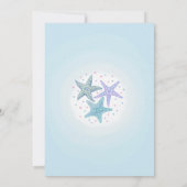 ピンクとティール(緑がかった色)ザシーマーメイド誕生日 招待状 (裏面)