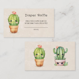 ピンクとティール（緑がかった色）タートルバブルおむつラッフル 名刺