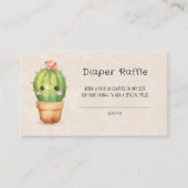 ピンクとティール（緑がかった色）タートルバブルおむつラッフル 名刺 (正面)