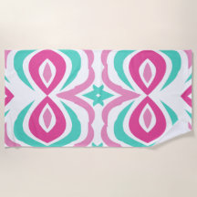 ピンクとティール（緑がかった色）パターン