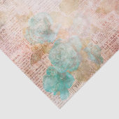 ピンクとティール（緑がかった色）フローラエフェラ 薄葉紙 (詳細)