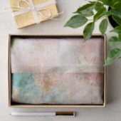 ピンクとティール（緑がかった色）フローラエフェラ 薄葉紙 (ギフト)