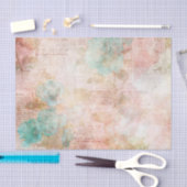 ピンクとティール（緑がかった色）フローラエフェラ 薄葉紙 (クラフト)