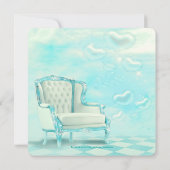 ピンクとティール（緑がかった色）ブルーのアフリカ系アメリカ人ベビーシャワー 招待状 (裏面)