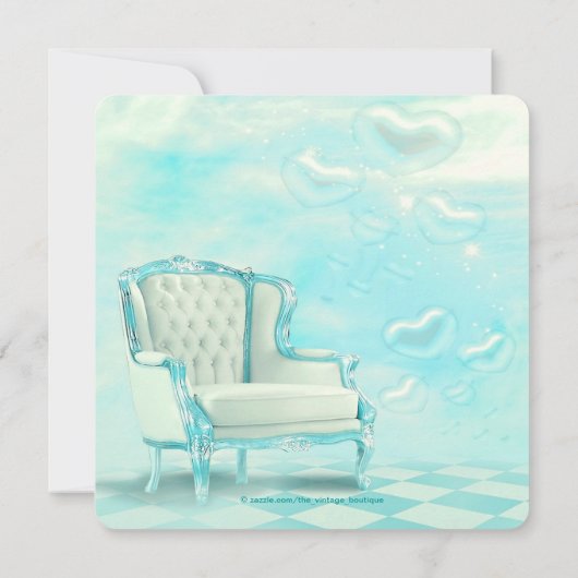 ピンクとティール（緑がかった色）ブルーのアフリカ系アメリカ人ベビーシャワー 招待状 (裏面)