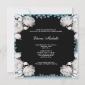 ピンクとティール（緑がかった色）ブルーガールズ写真卒業 招待状 (裏面)