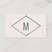 ピンクとティール(緑がかった色)ブルーフェイクグリッターシークイン結婚ズ プレイスカード (裏面)