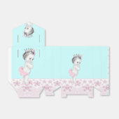 ピンクとティール（緑がかった色）ブルー赤ちゃんシャワーお気に入りボックス フェイバーボックス (折り畳みなし)