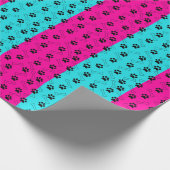 ピンクとティール（緑がかった色）ポープリント ラッピングペーパー (角)