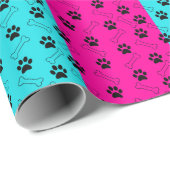ピンクとティール（緑がかった色）ポープリント ラッピングペーパー (ロールコーナー)
