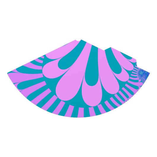 ピンクとティール（緑がかった色）ループ パーティーハット (正面)