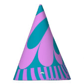 ピンクとティール（緑がかった色）ループ パーティーハット (右)