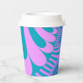ピンクとティール（緑がかった色）ループ 紙コップ (裏面)