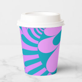 ピンクとティール（緑がかった色）ループ 紙コップ