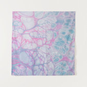 ピンクとティール（緑がかった色）絵画抽象芸術 タペストリー (正面(横))
