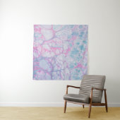 ピンクとティール（緑がかった色）絵画抽象芸術 タペストリー (インサイチュ(横))