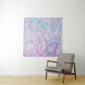 ピンクとティール（緑がかった色）絵画抽象芸術 タペストリー (インサイチュ)