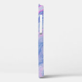ピンクとティール（緑がかった色）絵画抽象芸術 Case-Mate iPhoneケース (裏面 / 左)