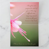 ピンクとトープの悔やみや弔慰 カード (内部)