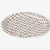 ピンクとトープアーガイルの多用途エレガント性 ペーパープレート (アングル)