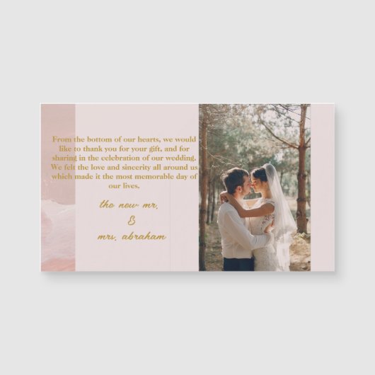 ピンクとニュートラルモダンエレガントなウェディング感謝していユー (正面)