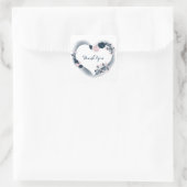 ピンクとネイビーのフローラ感謝していハートユー スクエアシール (バッグ)