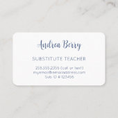 ピンクとネイビーのフローラ 名刺 (裏面)