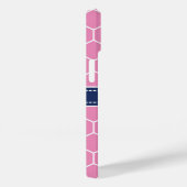 ピンクとネイビーのモノグラム幾何学模様 Case-Mate iPhoneケース (裏面 / 右)