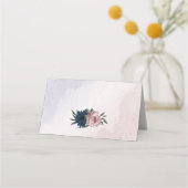 ピンクとネイビーの花の植物学 プレイスカード (裏面)