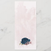 ピンクとネイビーの花ボタニカル結婚ズ メニュー (裏面)