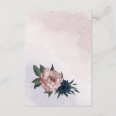 ピンクとネイビーの花ボタニ結婚ーズ エンクロージャーカード (裏面)