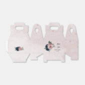 ピンクとネイビーの花ボタニ結婚ーズ フェイバーボックス (折り畳みなし)