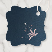 ピンクとネイビーの花葉と フェイバータグ (裏面)