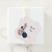 ピンクとネイビーの花葉と フェイバータグ (インサイチュ)