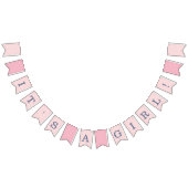 ピンクとネイビーの赤ちゃんシャワー バンティングフラッグ (全)