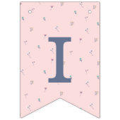 ピンクとネイビーの赤ちゃんシャワー バンティングフラッグ (第3の旗)