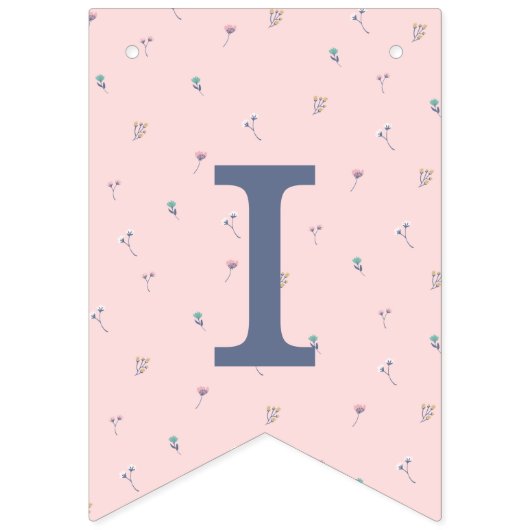 ピンクとネイビーの赤ちゃんシャワー バンティングフラッグ (第3の旗)