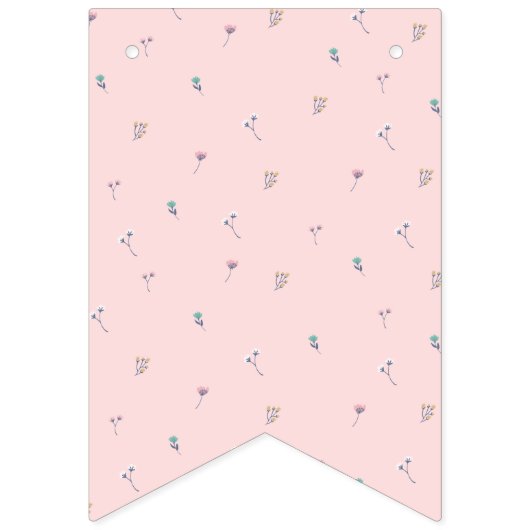 ピンクとネイビーの赤ちゃんシャワー バンティングフラッグ (第1の旗)