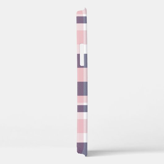 ピンクとネイビーのPlaid、市松模様に、タータンチェックシームレス Case-Mate iPhoneケース (裏面 / 右)