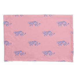 ピンクとネイビータイガーのパター子供へン、10代、女の子 枕カバー