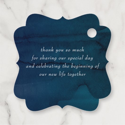 ピンクとネイビーブルーの花結婚々ありがとう フェイバータグ (裏面)