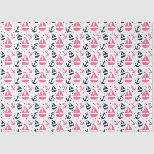 ピンクとネイビー航海のシリーズデザイン13 薄葉紙 (正面)