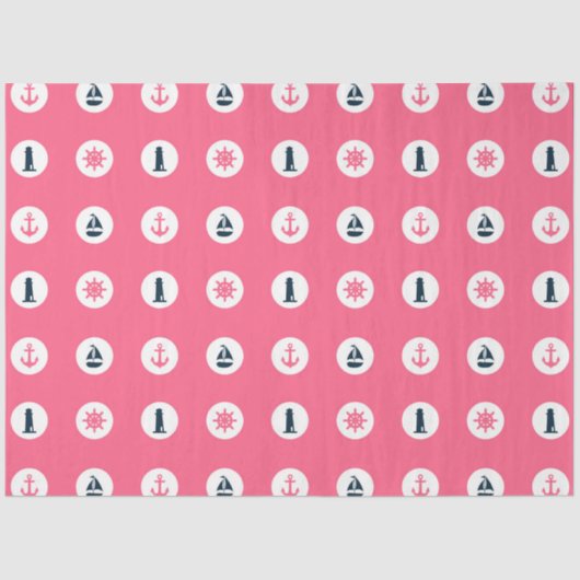 ピンクとネイビー航海のシリーズデザイン15 薄葉紙 (正面)
