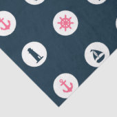 ピンクとネイビー航海のシリーズデザイン8 薄葉紙 (詳細)